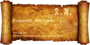 Kossuth Mariann névjegykártya